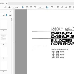KOMATSU D40A,P-1 D45A,P,S-1 BULLDOZERS DOZER SHOVEL SHOP MANUAL - PDF DOWNLOAD