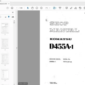 Download Komatsu D455A-1 Shop Manual SEBM0198A05 PDF