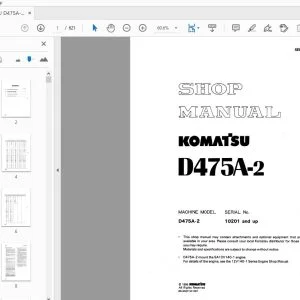 KOMATSU D475A-2 SHOP MANUAL SEBM019M0207 - PDF DOWNLOAD