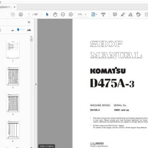 KOMATSU D475A-3 SHOP MANUAL SEBM017209 - PDF DOWNLOAD