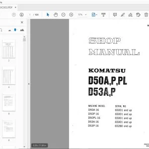 KOMATSU D50A,P,PL D53A,P SHOP MANUAL SEBM130C002 - PDF DOWNLOAD