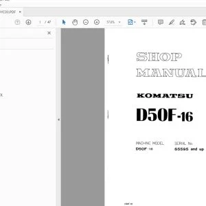 KOMATSU D50F-16 SHOP MANUAL - PDF DOWNLOAD