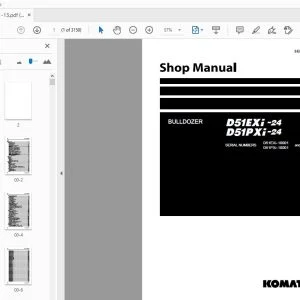 KOMATSU D51EXi-24 D51PXi-24 BULLDOZER SHOP MANUAL SEN06621-13 - PDF DOWNLOAD