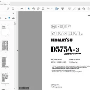 KOMATSU D575A-3 SUPER DOZER SHOP MANUAL SEBM022003 - PDF DOWNLOAD