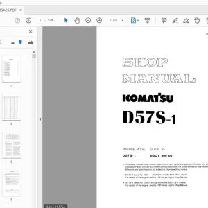 KOMATSU D57S-1 SHOP MANUAL SEBM0135A05 - PDF DOWNLOAD