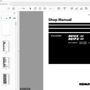 KOMATSU D61EX-23 D61PX-23 BULLDOZER SHOP MANUAL SEN06010-10 - PDF DOWNLOAD