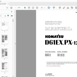 KOMATSU D61EX,PX-12 SHOP MANUAL SEBM036700 - PDF DOWNLOAD