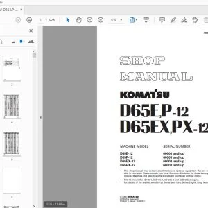 KOMATSU D65E,P-12 D65EX,PX-12 SHOP MANUAL SEBM001922 - PDF DOWNLOAD