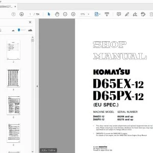 KOMATSU D65EX-12 D65PX-12 (EU SPEC) SHOP MANUAL SEBM027202 - PDF DOWNLOAD