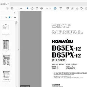 KOMATSU D65EX-12 D65PX-12 SHOP MANUAL SEBM027202 - PDF DOWNLOAD