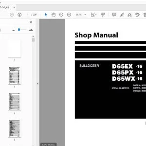 KOMATSU D65EX-16 D65PX-16 D65WX-16 BULLDOZER SHOP MANUAL SEN04887-06 - PDF