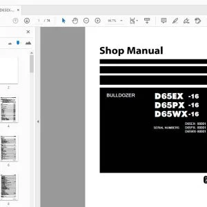 KOMATSU D65EX-16 D65PX-16 D65WX-16 BULLDOZER SHOP MANUAL SEN04887-08 - PDF