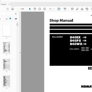 KOMATSU D65EX-16 D65PX-16 D65WX-16 BULLDOZER SHOP MANUAL SEN04887-18 - PDF DOWNLOAD