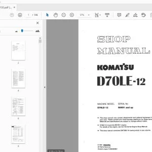 KOMATSU D70LE-12 SHOP MANUAL SEBM003100 - PDF DOWNLOAD