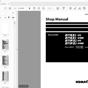 KOMATSU D71EXi -24 D71EXi -24E0 D71PXi-24 D71PXi-24E0 BULLDOZER SHOP MANUAL EENBM00400 - PDF DOWNLOAD