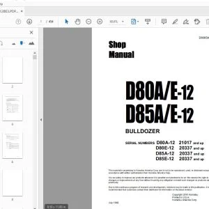 KOMATSU D80AE-12 D85AE-12 BULLDOZER SHOP MANUAL - PDF DOWNLOAD