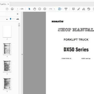 KOMATSU DX50 Series FORKLIFT TRUCK SHOP MANUAL BED10E1-07 - PDF DOWNLOAD