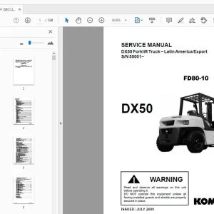 KOMATSU DX50,FD80-10 Forklift Truck Service Manual SM231 - PDF DOWNLOAD