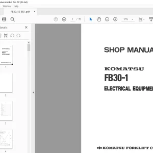 KOMATSU FB30-1 Electrical Equipment Shop Manual FB30,1E-BE1 - PDF