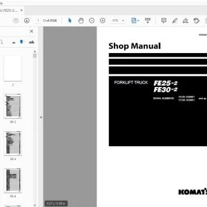 KOMATSU FE25-2 FE30-2 FORKLIFT TRUCK SHOP MANUAL WEN00009-03 - PDF DOWNLOAD