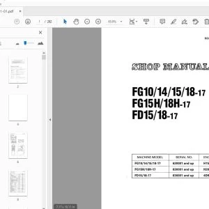KOMATSU FG10/14/15/18-17 FG15H/18H-17 FD15/18-17 SHOP MANUAL BEA17E1-01 - PDF