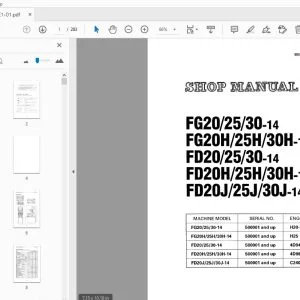 KOMATSU FG20/25/30-14 FG20H/25H/30H-14 FD20/25/30-14 FD20H/25H/30H-14 FD 20J/25J/30J-14 SHOP MANUAL - PDF