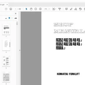 KOMATSU FG35Z/40Z/35/40/45-7 FD35Z/40Z/35/40/45-7 FD50A-7 SHOP MANUAL - PDF DOWNLOAD