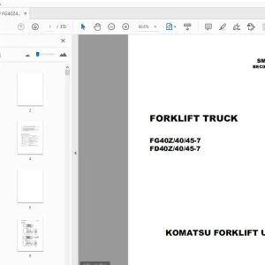 KOMATSU FG40Z/40/45-7 FD40Z/40/45-7 FORKLIFT TRUCK SHOP MANUAL - PDF DOWNLOAD