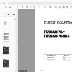 KOMATSU FG50/60/70-7 FD50/60/70/80-8 SHOP MANUAL - PDF DOWNLOAD