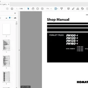 KOMATSU FH100-1 FH120-1 FH135-1 FH160-1 FORKLIFT TRUCK SHOP MANUAL SEN06649-11 - PDF DOWNLOAD