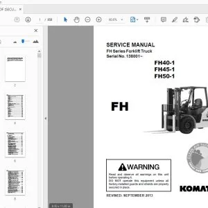 KOMATSU FH40-1 FH45-1 FH50-1 FH SERIES FORKLIFT TRUCK SERVICE MANUAL - PDF DOWNLOAD