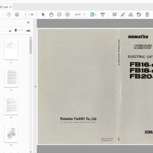 KOMATSU FORKLIFT FB16-1E FB18-1E FB20-1E ELECTRIC LIFT TRUCK SHOP MANUAL - PDF