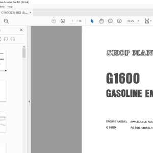 KOMATSU G1600 Gasoline Engine Shop Manual - PDF DOWNLOAD