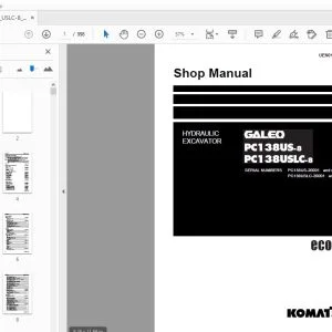 KOMATSU GALEO PC138US-8 PC138USLC-8 HYDRAULIC EXCAVATOR SHOP MANUAL - PDF DOWNLOAD