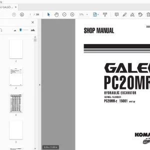 KOMATSU GALEO PC20MR-2 HYDRAULIC EXCAVATOR SHOP MANUAL SEBM0037001 - PDF DOWNLOAD