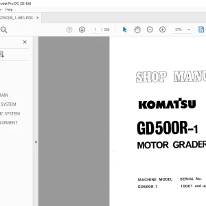 KOMATSU GD500R-1 MOTOR GRADER Shop Manual GD500R.1 -BE1 - PDF