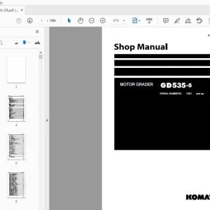 KOMATSU GD535-5 MOTOR GRADER SHOP MANUAL SEN06606-09 - PDF DOWNLOAD