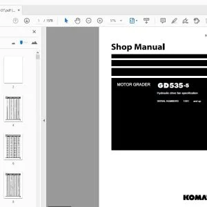KOMATSU GD535-5 MOTOR GRADER SHOP MANUAL SEN06650-07 - PDF DOWNLOAD