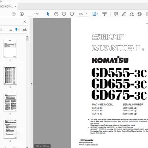 KOMATSU GD555-3C GD655-3C GD675-3C SHOP MANUAL SEBM020905 - PDF DOWNLOAD