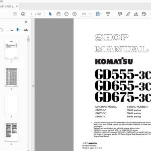 KOMATSU GD555-3C GD655-3C GD675-3C SHOP MANUAL SEBM020911 - PDF DOWNLOAD