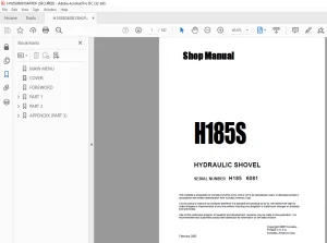 KOMATSU H185S HYDRAULIC SHOVEL Shop Manual - PDF DOWNLOAAD