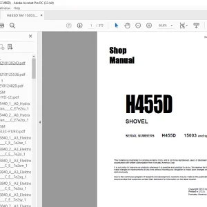 KOMATSU H455D HYDRAULIC MINING SHOVEL Shop Manual SM15003 - PDF DOWNLOAD
