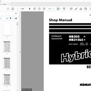 KOMATSU HB205-1 HB215LC-1 HYDRAULIC EXCAVATOR SHOP MANUAL SEN05393-10 - PDF DOWNLOAD