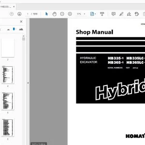 KOMATSU HB335-1 HB335LC-1 HB365-1 HB365LC-1 HYDRAULIC EXCAVATOR SHOP MANUAL SEN06366-06 - PDF