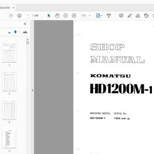 KOMATSU HD1200M-1 SHOP MANUAL SEBM0562A09 - PDF DOWNLOAD