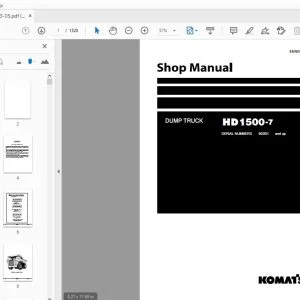 KOMATSU HD1500-7 DUMP TRUCK SHOP MANUAL SEN05273-05 - PDF DOWNLOAD