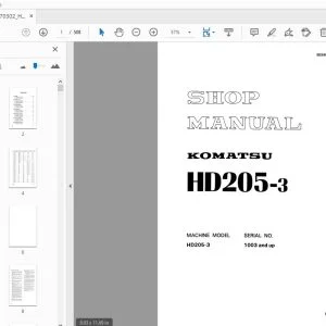 KOMATSU HD205-3 SHOP MANUAL SEBM05670302 - PDF DOWNLOAD
