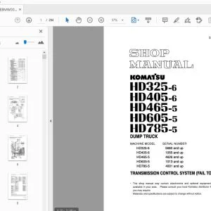 KOMATSU HD325-6 HD405-6 HD-465-5 HD605-5 HD-785-5 DUMP TRUCK SHOP MANUAL SEBMW00401 - PDF DOWNLOAD