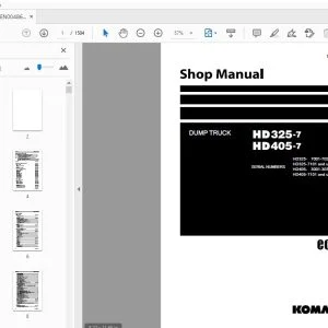 KOMATSU HD325-7 HD405-7 DUMP TRUCK SHOP MANUAL SEN00486-17 - PDF