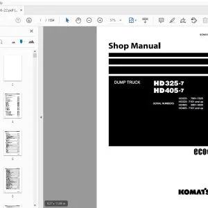 KOMATSU HD325-7 HD405-7 DUMP TRUCK SHOP MANUAL SEN00486-22 - PDF DOWNLOAD